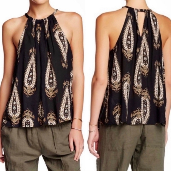 Lucky Brand Tops - LUCKY BRAND Paisley Halter Tank Top Sz Lg